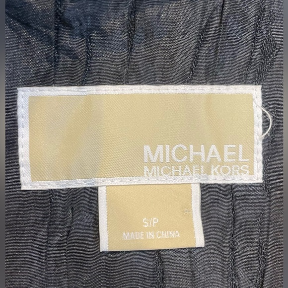 Michael Kors Belted Trench Coat Textured Black Small Classic Double Breasted EUC - Picture 3 of 16